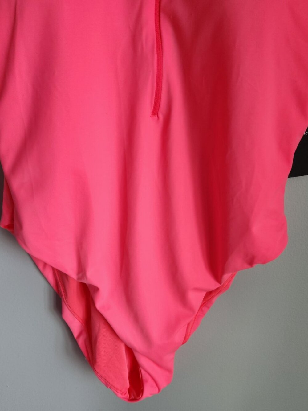 Fabletics Swimsuit Large Hot Pink Women's Zip Front One Piece Bathing Suit NEW - Picture 3 of 8
